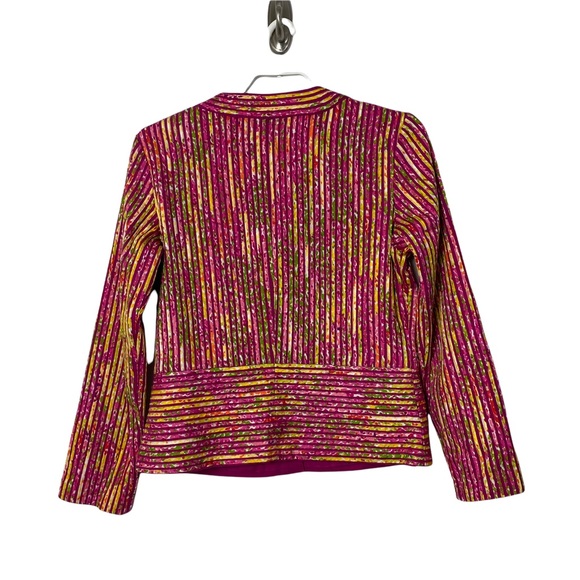 Chico's Multicolored Layered Textured Jacket Blazer - Picture 4 of 7